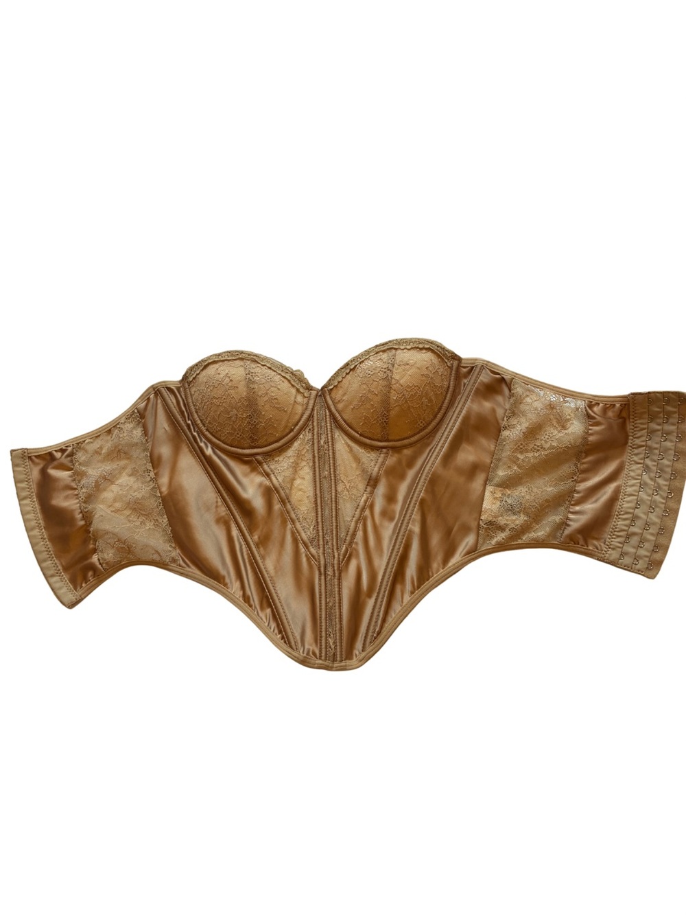 Strapless Longline Bustier Corset in Gold